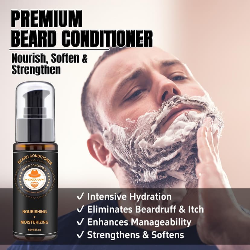 XIKEZAN Beard Kit for Men Grooming & Care w/Beard Conditioner, Wash, Oil, Balm, Brush, Comb,Birthday Fathers Valentines Gifts for Men Him Dad Husband Boyfriend Christmas Gifts Mens Stocking Stuffers