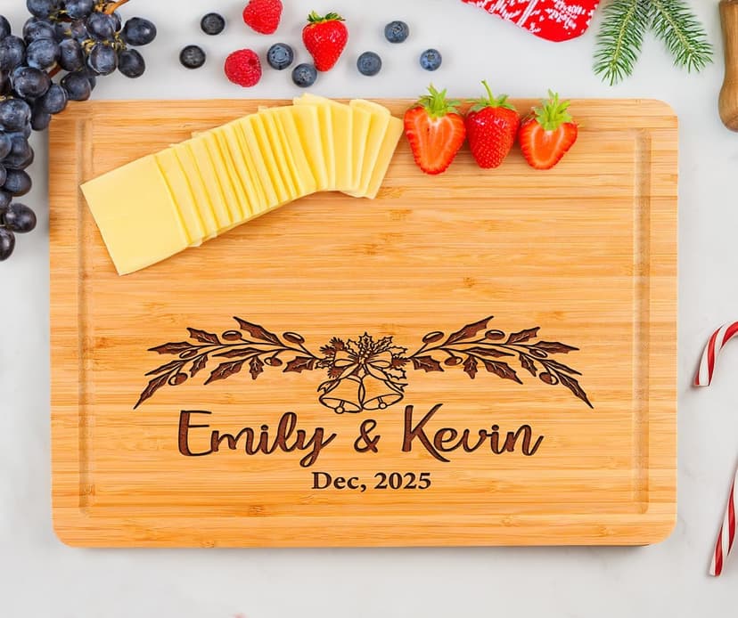 Custom Cutting Board Gift for Christmas, Engraved Wood Charcuterie Board for Housewarming, Anniversary, New Home, Wedding, Engagement, Best Gift Ideas for Couples, Parents, Women, Newlyweds