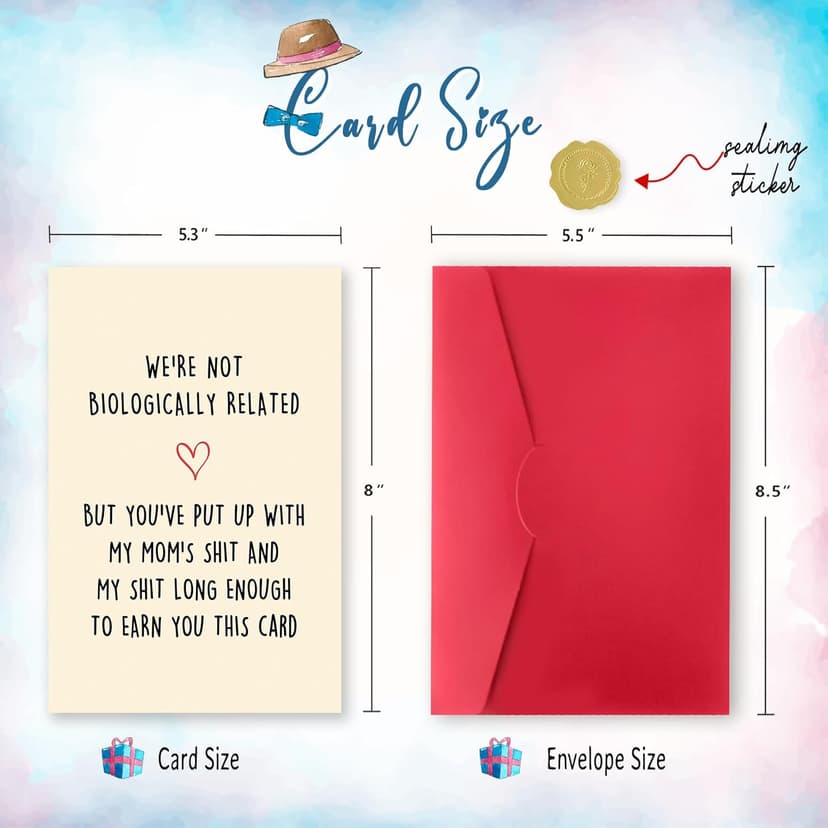 Funny Fathers Day Card for Step Dad,Happy Father's Day Gifts from Step Daughter Son,Bonus Dad Fathers Day Card Gift