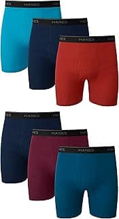 Hanes Men's Boxer Briefs, Cool Dri Moisture-Wicking Underwear, Cotton No-Ride-up for Men, Multi-Packs