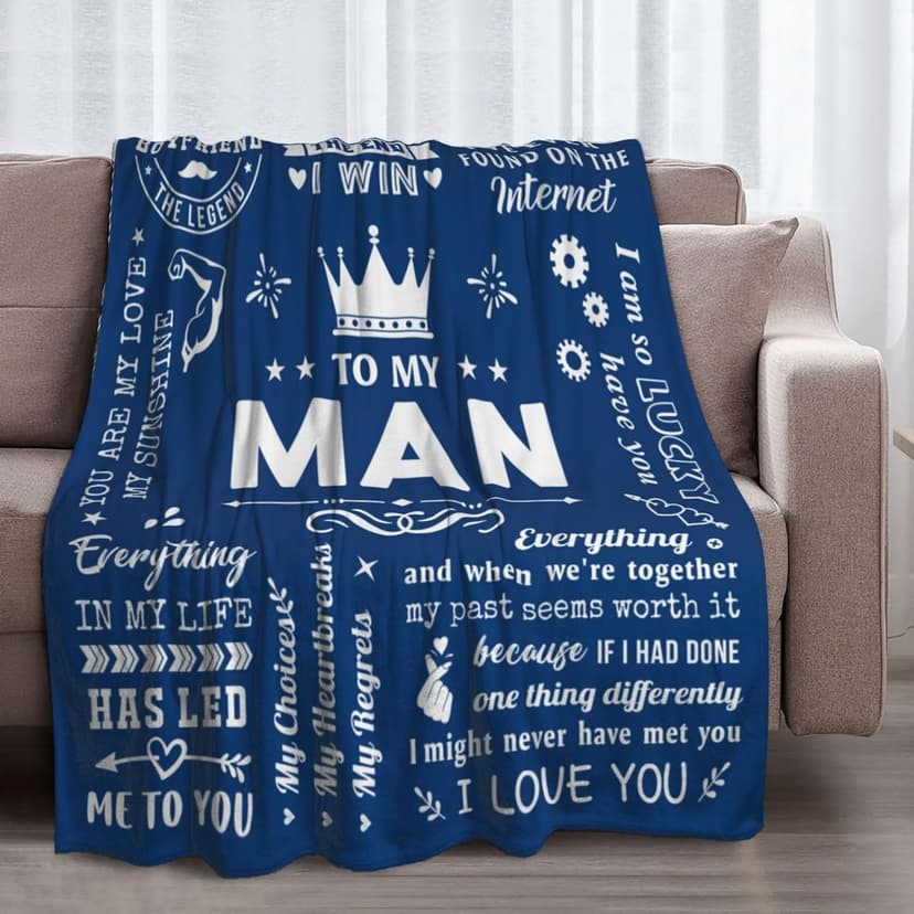 Boyfriend Gifts from Girlfriend, Birthday Gifts for Him Boyfriend Ideas, Anniversary Meaningful Gifts for Boyfriend Throw Blanket 60" x 50"