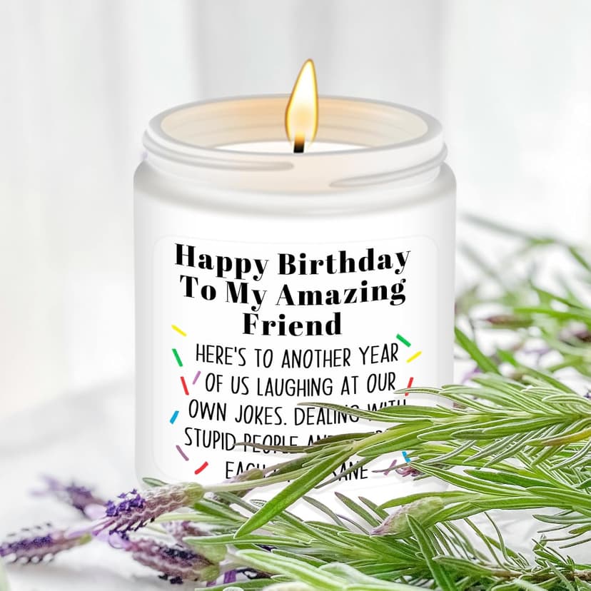 Homsolver Best Friend-Birthday Gifts for Women Men, Funny Friendship Gifts for Woman Candles, Birthday Gift for Friends Sister Bestie BFF Coworker Classmate, Funny Scented Candles