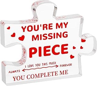 Gifts for Her Him - Wedding Gifts for Couples, Gifts for Wife Husband, I Love You Gifts for Women Men, Romantic Valentine's Day Gifts, You are My Missing Piece Acrylic Puzzle Plaque