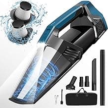 Cordless Car Vacuum Lightweight High Power Handheld Vacuum Cleaner with LED Light, Hand Vacuum for Car Home Office and Pet Hair, BlackBlue