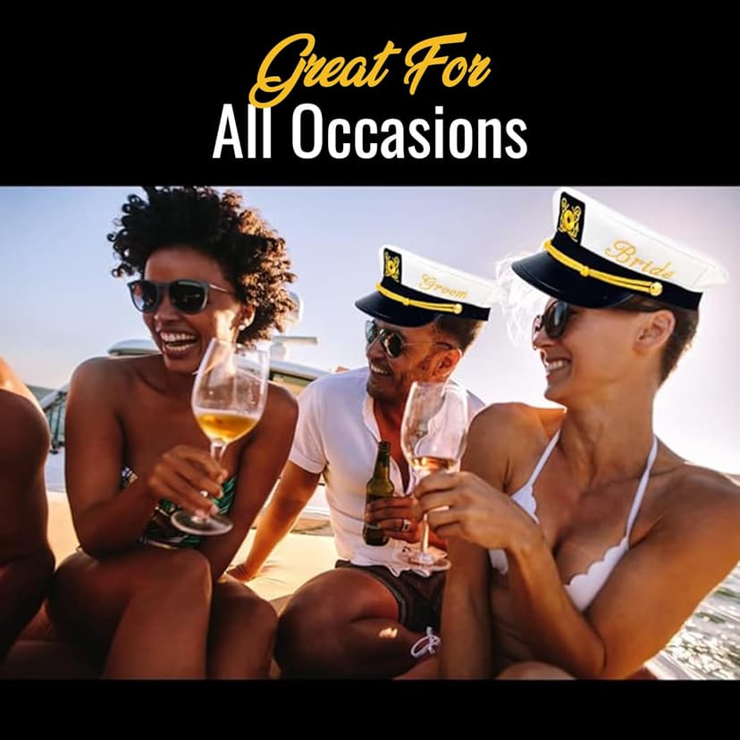 Bachelor Party Captain's Hat - Groom to Be Nautical Bachelor Hat | Funny Accessory Boats n' Hoes Bridal Shower
