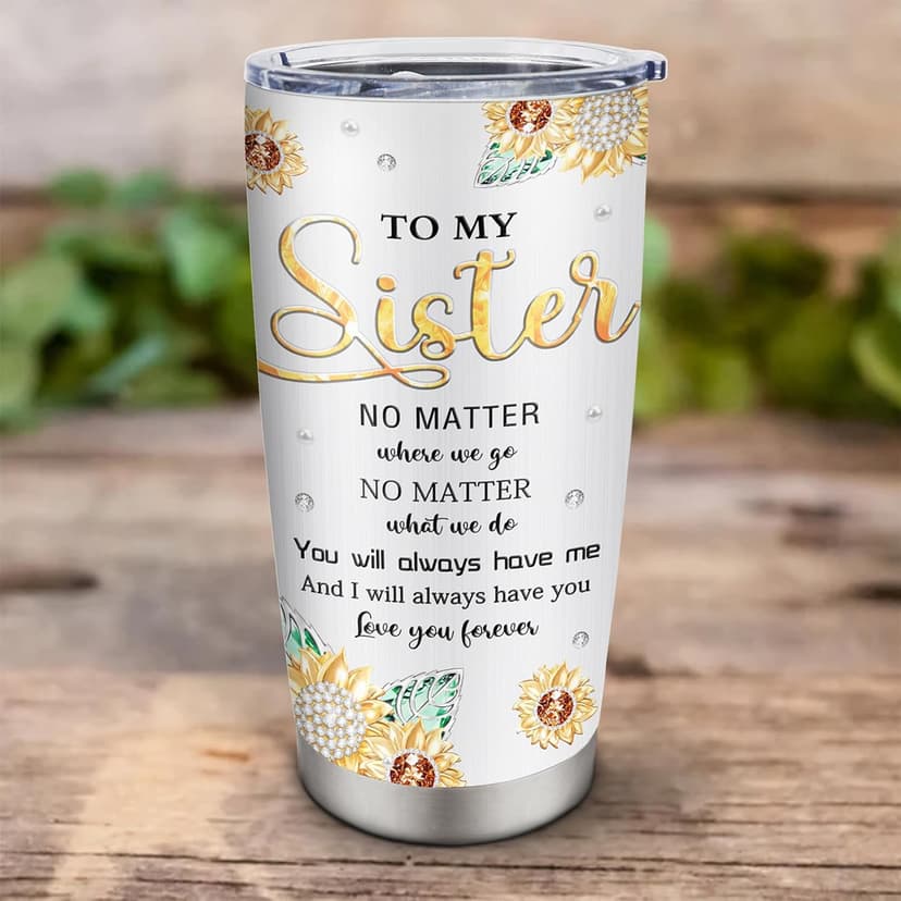 Muilzon Best Big/Little Sister Gifts from Sisters Tumblers 20oz - Cool/Funny Gifts for Sister from Brother Coffee Mug - Christmas Mothers Day Birthday Gift Ideas for Sis Cup