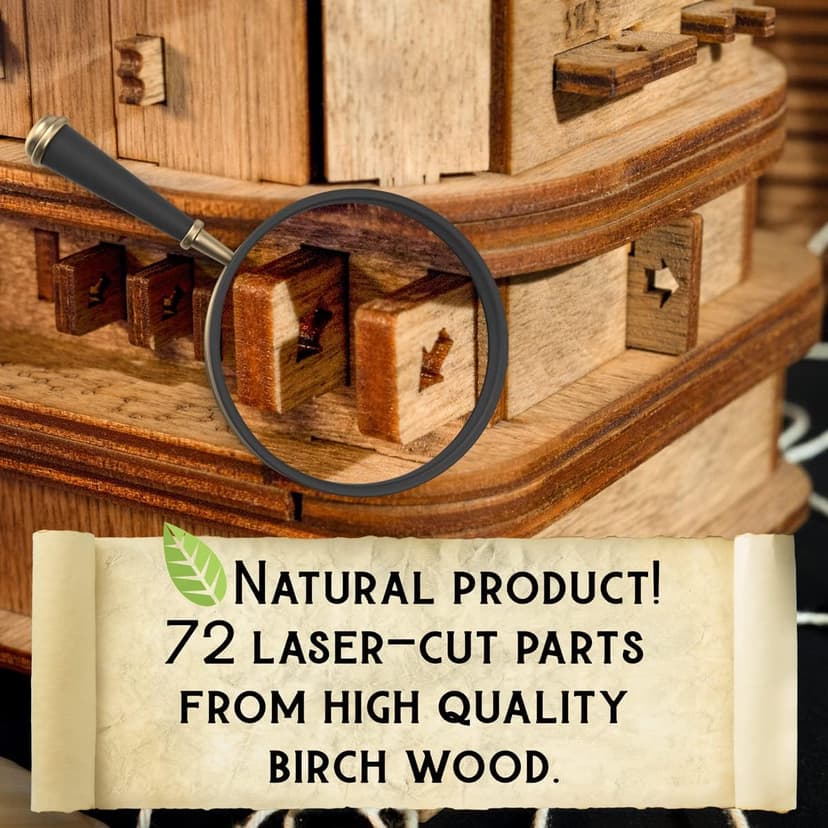 iDventure Cluebox - Davy Jones Locker - Escape Room Game - Puzzle Box - Gift Box - 3D Wooden Puzzle for Adults - Wooden Jigsaw - Brain Teaser - Birthday Gift Gadget for Men - Money Box