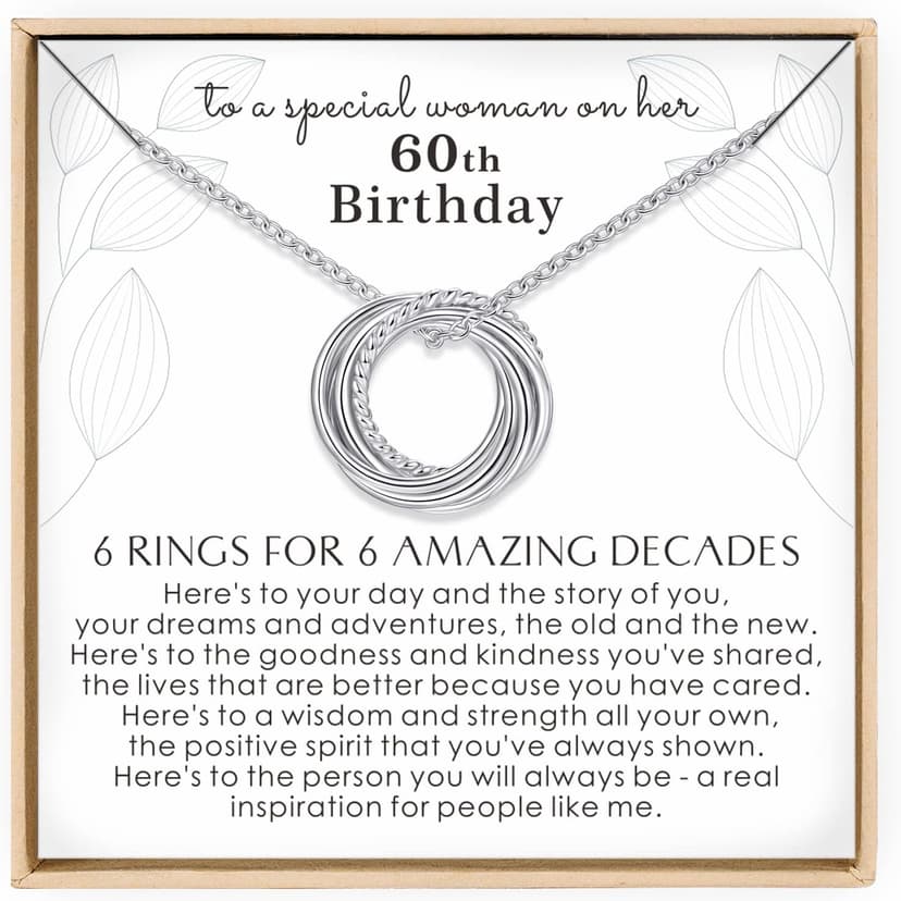 Birthday Gifts for Women Sterling Silver 30th 40th 50th 60th 70th 80th 90th Birthday Necklace For Her 3 4 5 6 7 8 9 Decade Jewelry 30 40 50 60 70 80 90 Years Old