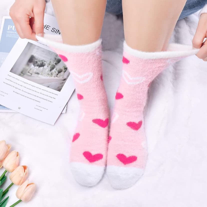 Valentines Day Gifts for Her Fuzzy Socks Gifts for Women Mom Wife Girlfriend Galentines Day Christmas Birthday