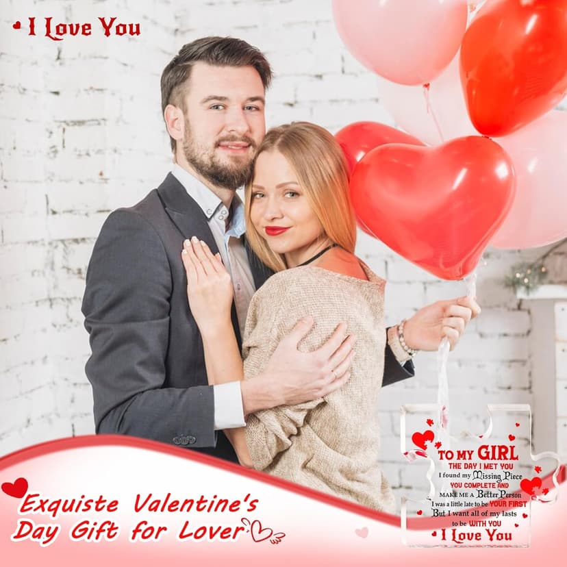 I Love My Gf, I Love My Girlfriend, Gf Gifts, Miss You, Gift for Gf, Valentines Day Gifts for Gf, Girlfriend Birthday Gift Ideas, Soulmate Gifts for Her, To My Girl Acrylic Block