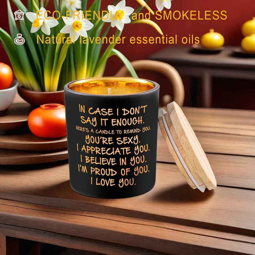 BFJLIFE Candles Gifts for Him Men Romantic Unique Husband Boyfriend Gifts for Valentines Fathers Day Christmas Anniversary Birthday Stocking Stuffers Novelty Lavender Scented Soy Candle