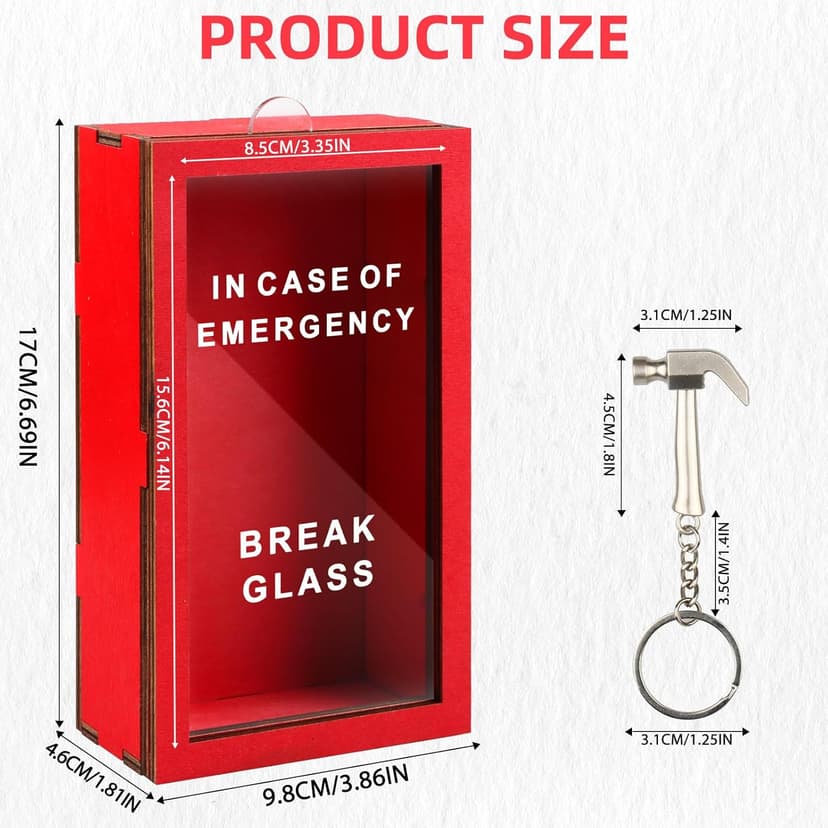 Funny Gift Emergency Box - Create Self Defined Idea Jar w/Hammer, Break in Case of Emergency Box - Desk Decor - Personalized Gag Gift for Friends Coworkers