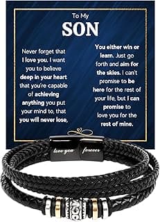 To My Son Bracelet Gift From Mom & Dad | Gifts for Son, Teen Boys for Birthday, Graduation, Christmas & Easter | Beautiful Cuban Cross Bracelet with Heartfelt Message Card & Gift Box