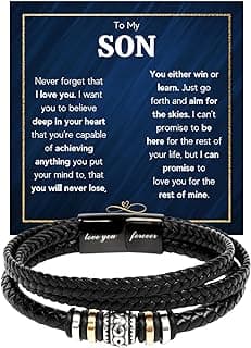 To My Son Bracelet Gift From Mom & Dad | Gifts for Son, Teen Boys for Birthday, Graduation, Christmas & Easter | Beautiful Cuban Cross Bracelet with Heartfelt Message Card & Gift Box