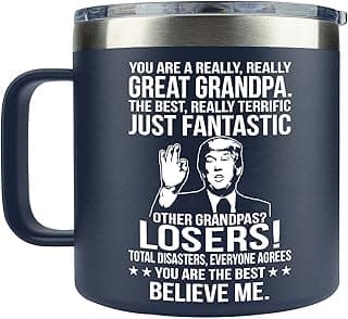 Gifts for Grandpa from Granddaughter, Grandson, Grandchild on Christmas- Grandpa gifts for Christmas - Grandparents Gifts - Birthday Gifts for grandpa -14oz Stainless Steel Mug - Insulated