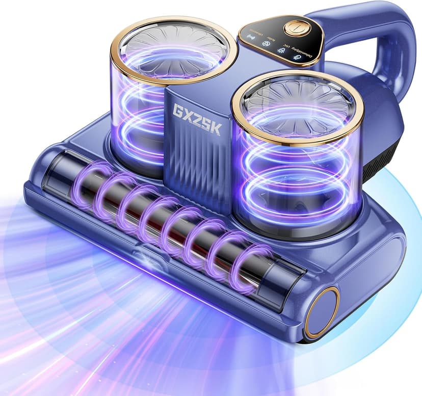 Mattress Vacuum Cleaner, 16kPa Bed Vacuum Cleaner with 253.7nm UV-C Light, Ultrasonic & 140℉ Heating, Dual Cup & Widen Suction Port Handheld Vacuums for Bed, Sofa, Couch, Crib (500W, Corded)