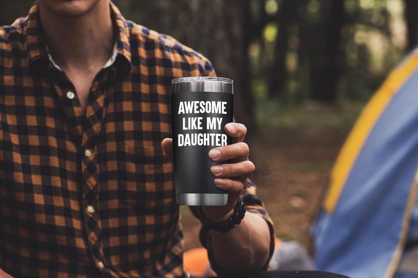 NewEleven Christmas Gift For Dad - Birthday Gifts For Dad From Daughter - Husband Gifts - Unique Birthday Present Ideas For Father's Day, Husband, New Papa, Bonus Father From Daughter - 20 Oz Tumbler