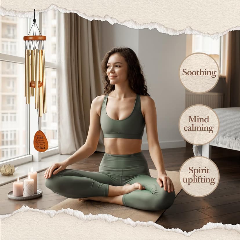 Aurahouse Best Friend Birthday Gifts for Women, Friendship Wind Chimes Gifts for Best Friend Woman Men Long Distance, Bestie Friend Birthday Gift for Women Friendship, Friendsgiving Gift