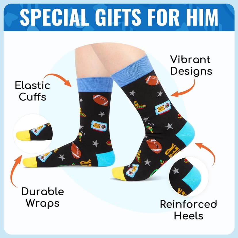 HAPPYPOP Novelty Family Gifts - Gifts For Son Uncle Brother Grandson Nephew, Funny Men Socks