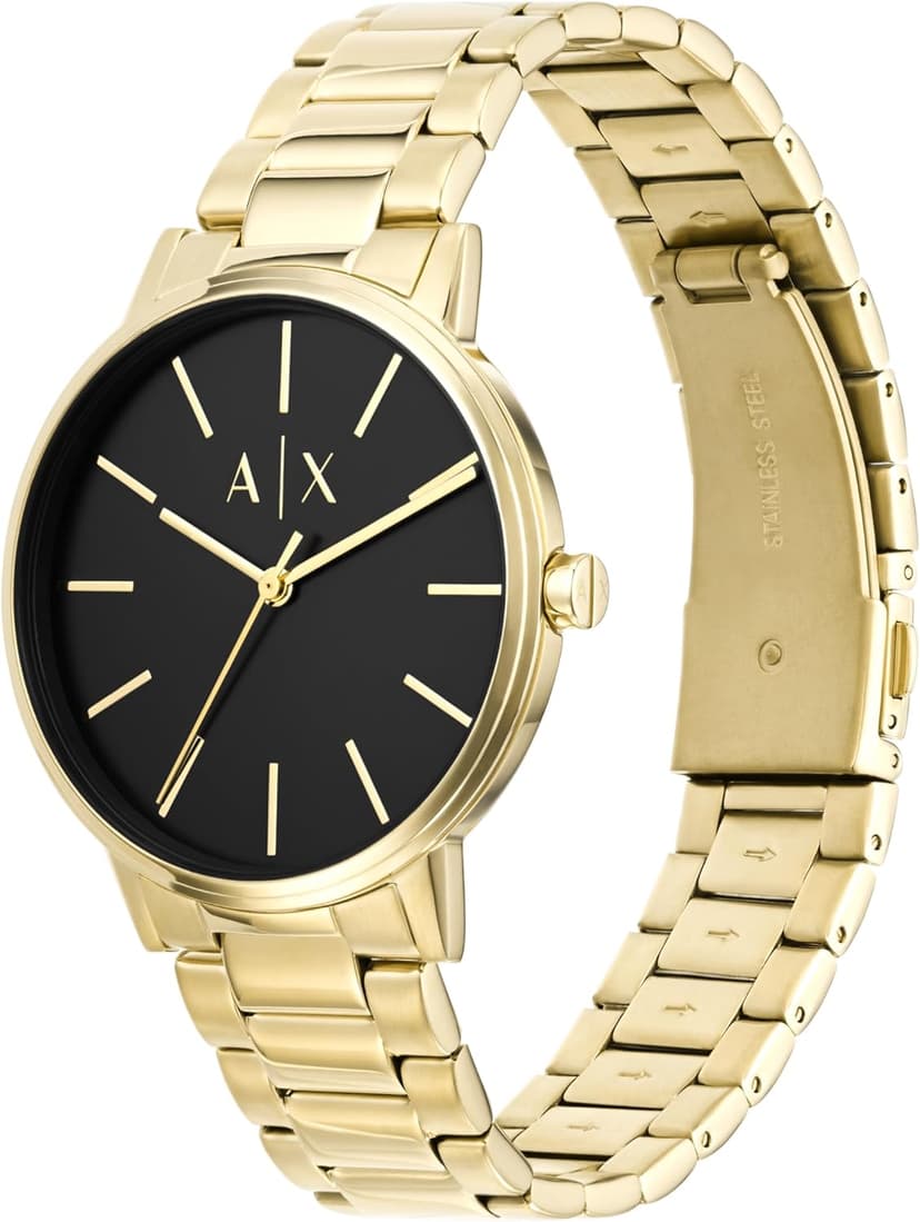 A|X Armani Exchange Men's Watch with Three-Hand Analog Display and Stainless Steel or Leather Band, Watch for Men