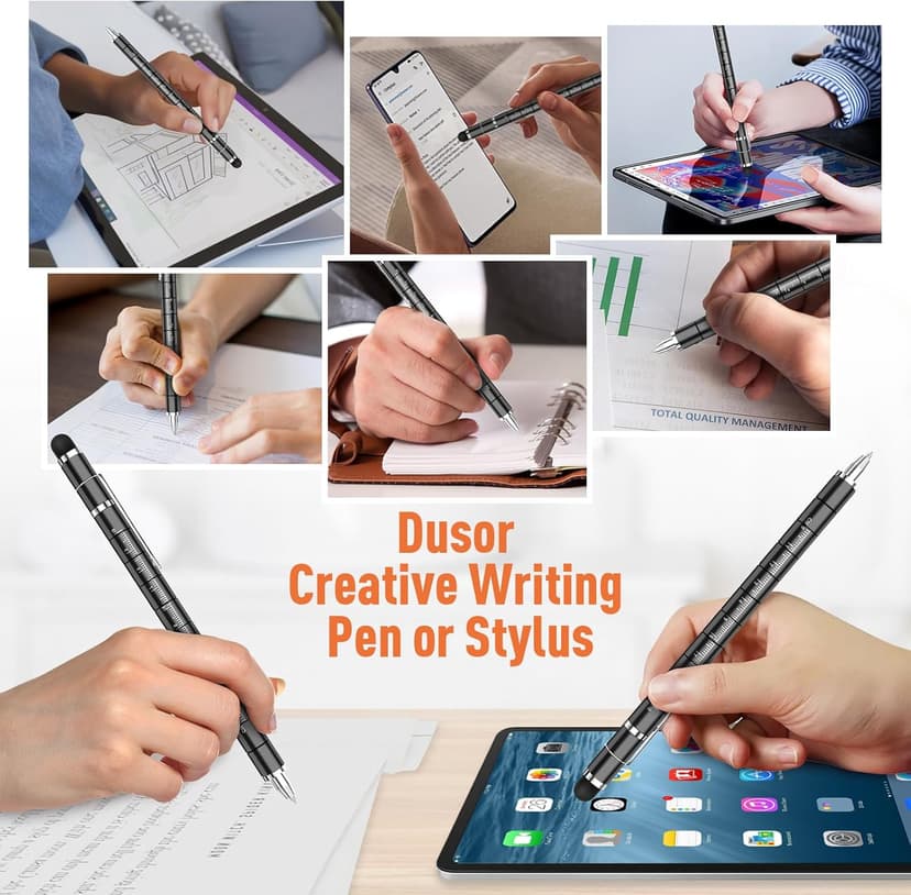 Gifts for Men Fidget Pen, Stocking Stuffers for Teens, White Elephant Gifts for Adults, Anniversary Birthday Gift for Men Him Husband Teenage Boy Brother, Mens Gift for Christmas Multifunction Pen