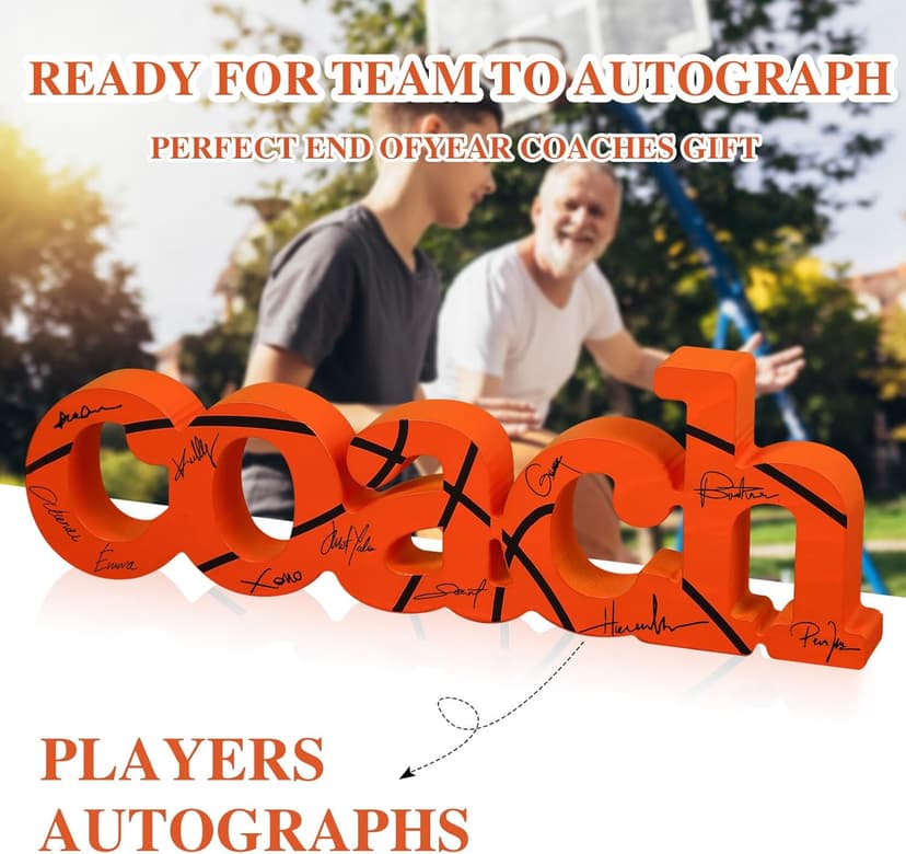 2 Pcs Coach Wood Word Marker Pen Set Coach Gift Coach Dad Gifts Coach Gifts Shelf Desk Decor Ready to Autograph(Basketball)