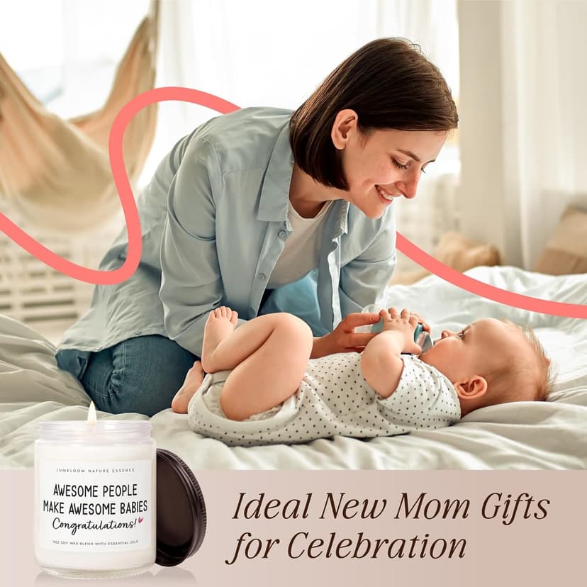 Gender Reveal Gifts, New Parents Gifts for Couples- 9oz Lavender Scented Soy Wax Candle- Presents for New Mom, Mom to Be, Expecting Mother, Pregnancy Women