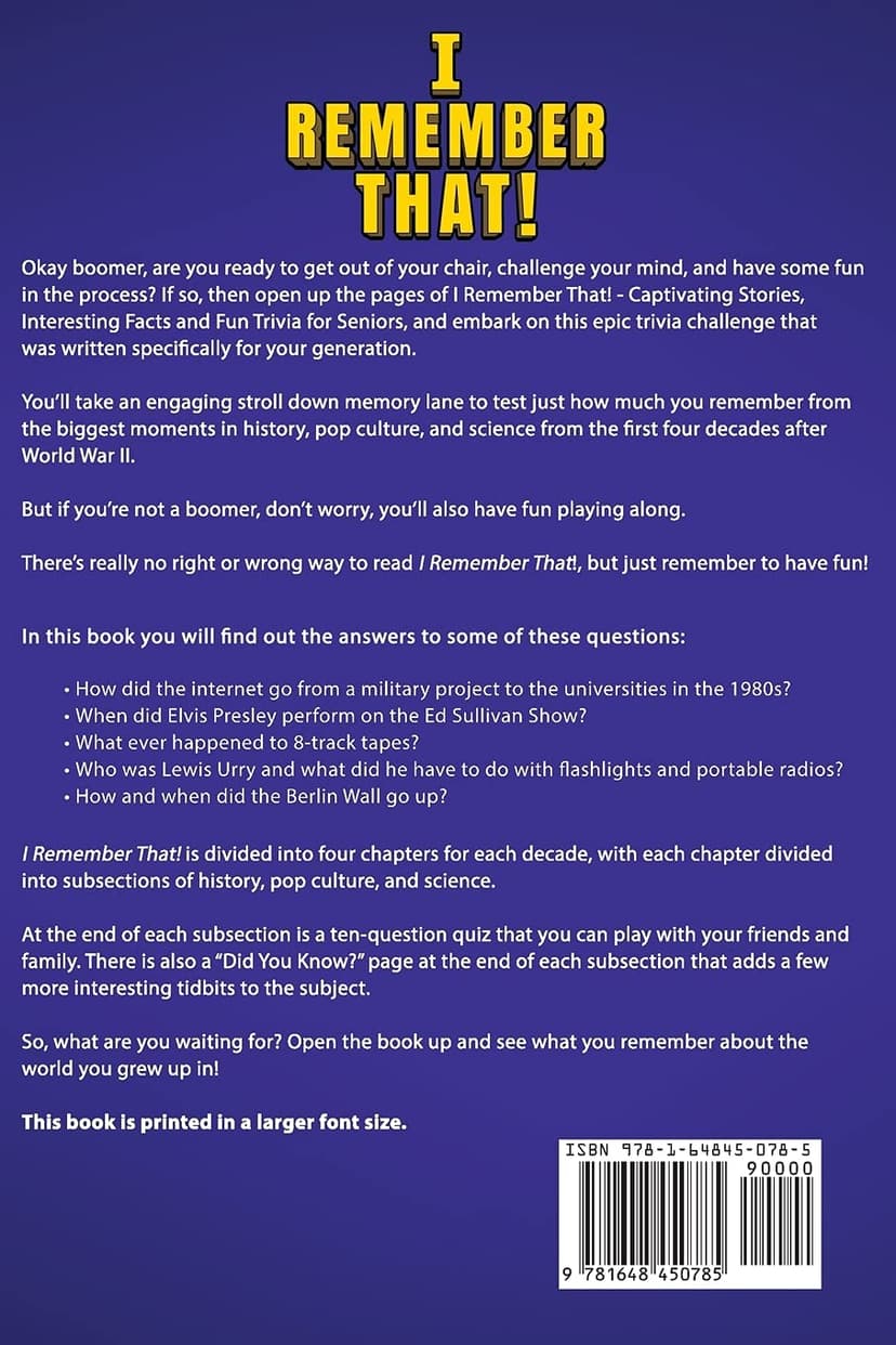 I Remember That!: Captivating Stories, Interesting Facts and Fun Trivia for Seniors