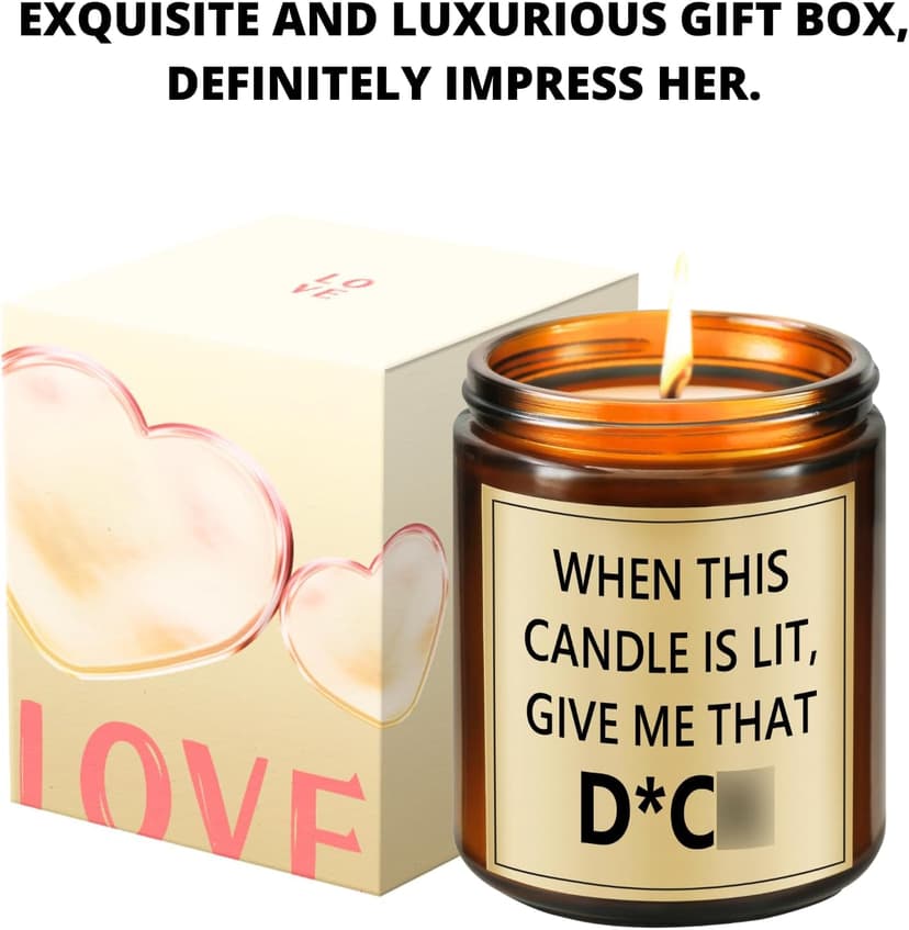 Lacrima Naughty Gifts for Wife Husband - Birthday Fathers Day Mothers Day Christmas Gifts for Wife Husband, Funny Anniversary, Lavender Candle