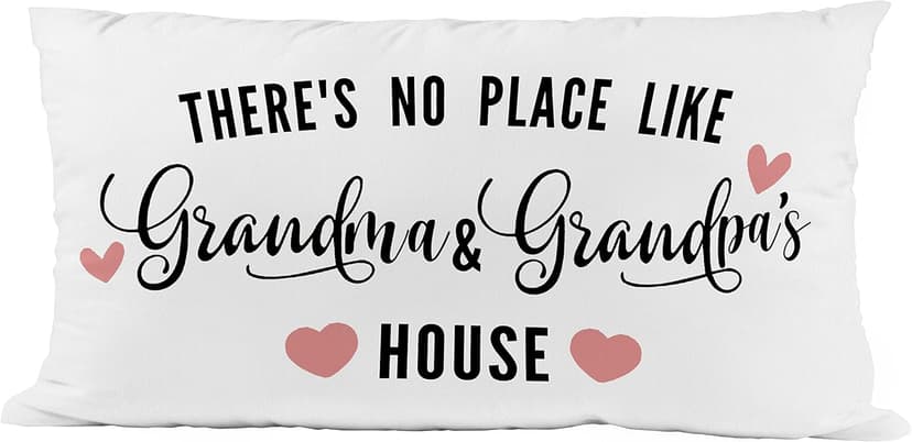 There's No Place Like Grandma and Grandpa's House Soft Throw Pillow Covers 20x12 Inch Grandparents Day Gift Fathers Day，Mothers Day for Grandma, Grandpa's