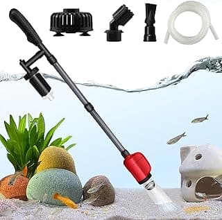 Electric Aquarium Vacuum Gravel Cleaner, 36W 6 in 1 Multifuction Automatic Fish Tank Gravel Cleaner Vacuum for Wash Sand & Water Changer