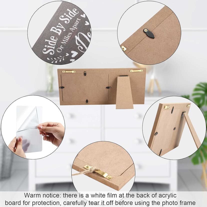 Jetec Wooden Friends Picture Frame 12 x 5.5 Inch Photo Frame Graduation Day Dear Friends Gifts Long Distance Friendship Photo Gifts(Brown)