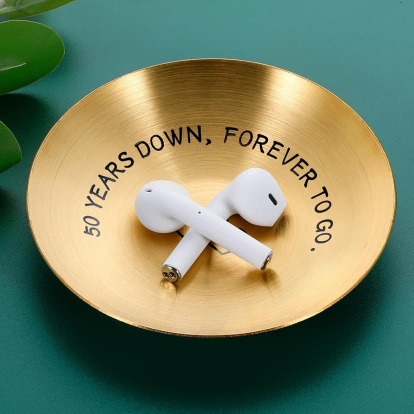 50th Anniversary Day Gifts for Couple Wedding Anniversary Day Gifts for Wife Gold Anniversarys Day Gift for Parents Mothers Day Gift for Grandma Gold Anniversarys Decoration Valentine Jewelry Tray