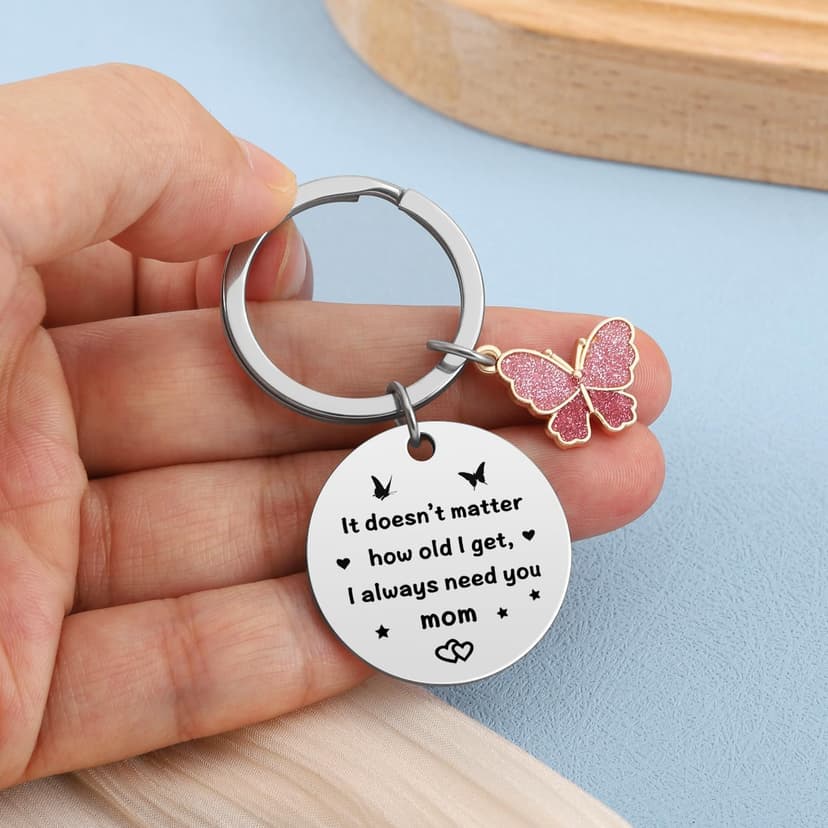 Mom Birthday Gifts - Mothers Day Keychain from Daughter Son, Kids Baby Toddler - Christmas Valentines Day Gifts