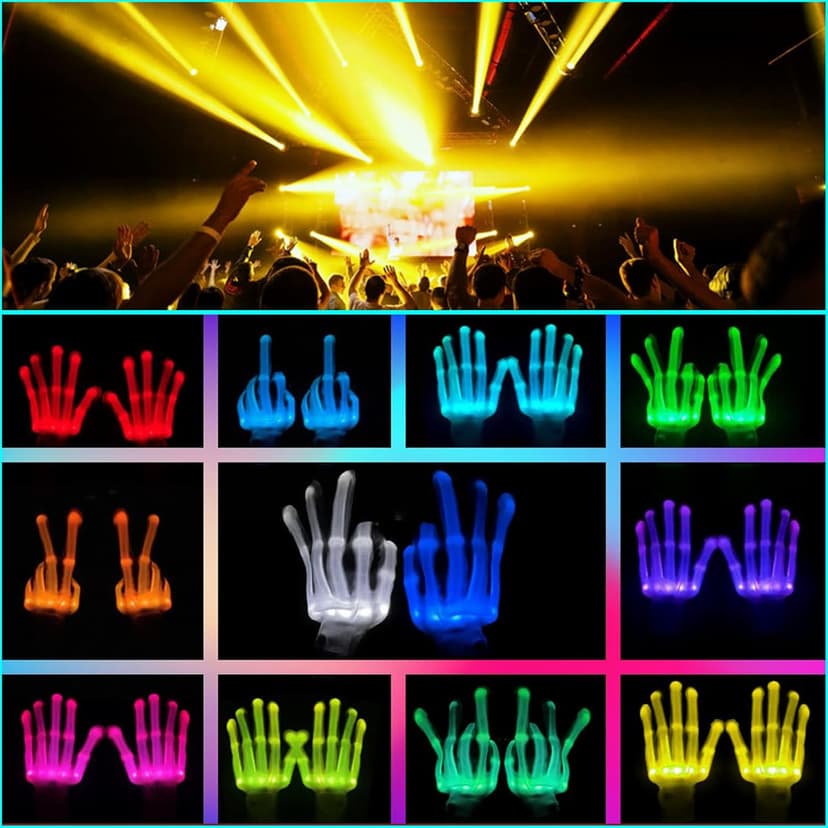 Kids Toys 12 Colors LED Gloves Cool Toys Gifts for Age 3-5 6-8 Years Old Boys Girls Halloween Costumes Light Up Gloves Stocking Stuffers Christmas Birthday Parties Gifts (1 Pairs S)