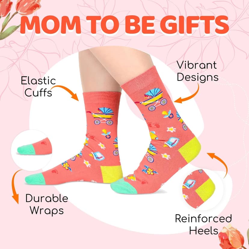 HAPPYPOP Expecting Mother's Day Gifts for New Mom - Mom To Be Gifts for Pregnant Women, Maternity Socks Pregnancy Stocking Stuffers, labor delivery