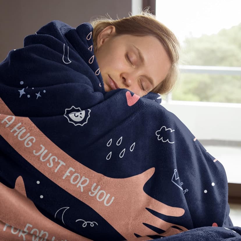 Craftique I Love You Gifts for Him Her - Soft Blanket with Love Hug - Long Distance Relationship Gifts, Anniversary/Birthday Gift for Boyfriend Girlfriend Friend