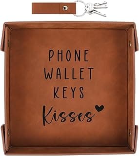 Gifts for Boyfriend, Husband, Romantic Gifts for Him, Mens Birthday Gifts Idea - Premium PU Leather Valet Tray - Best Mens Gifts for Birthday Anniversary