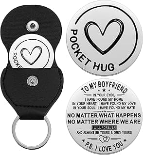 Aesnefe Pocket Hug Token Inspirational Reminder Gifts Mental Health Thinking of You Gift Self Love with PU Leather Keychain