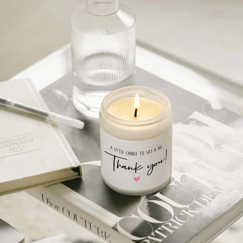 Thank You Gifts for Women, Men, Hostess Gift, Lavender Scented Soy Wax Candle, Appreciation Gifts for Teacher Coworker Employee Boss Nurse, a Little Candle to Say A Big Thank You, Handmade