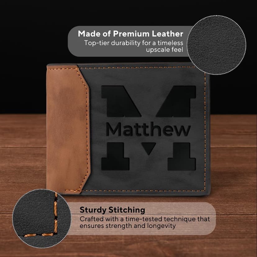 GIFTS TO ENGRAVE Personalized Gifts for Men – Custom Wallets for Men with Name Engraving | Personalized Wallet for Men – Great Fathers Day Wallet Gift for Husband, Dad, or Boyfriend