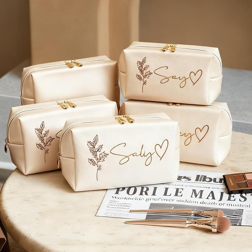 Personalized custom signature makeup bags, wedding bridesmaid gifts, the best gift for your best friend, suitable for weddings, gift-giving, travel makeup bag customized gift box