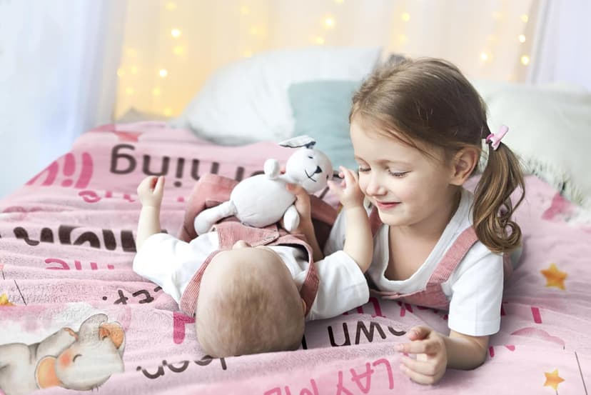 Nicetous Baptism Gifts for Girl Boy Blanket 50x40in, Baptismal Gifts for Women/Kid/Baby Girl, Baptism Favors, Christening Gifts for Girls, Baptism Gift Idea Throw Blanket