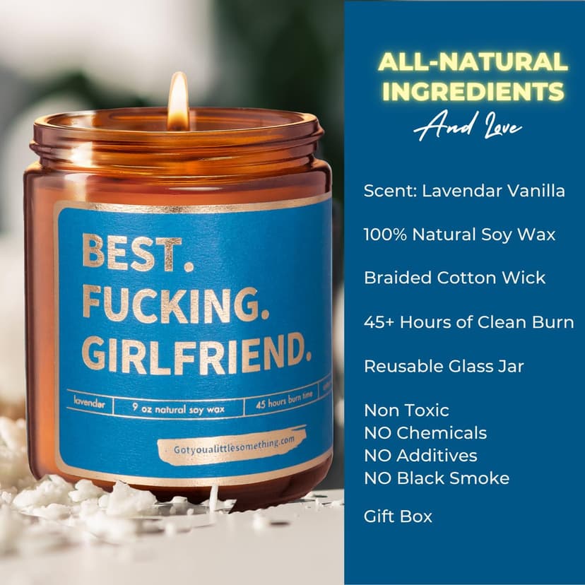 Gift for Girlfriend - Funny Birthday Candle for Girlfriend Romantic Present from Boyfriend - Unique Anniversary Candles Valentines Present Stocking Stuffer Christmas Gifts for GF Her Women