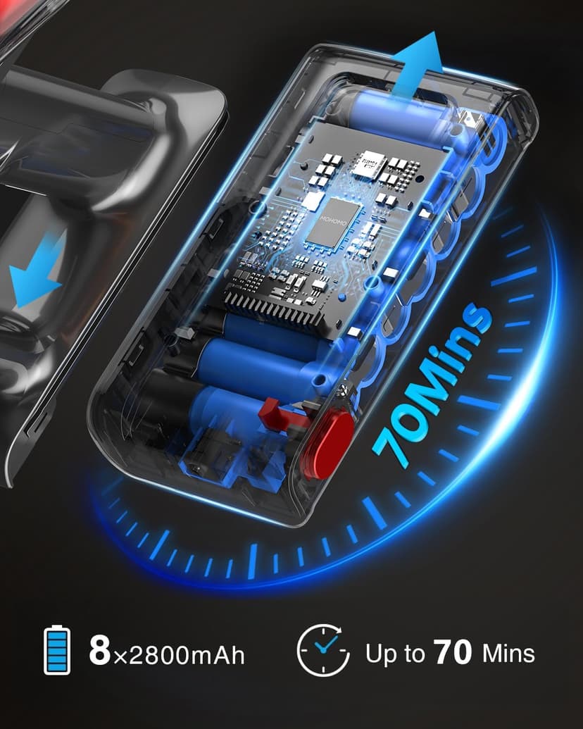 Cordless Vacuum Cleaner, 650W 55KPa 70Mins Vacuum Cleaners for Home, Self-Standing Stick Vacuum with Anti-Tangle Brush & OLED Touch Screen, Vacuum Cleaner for Hardwood Floors,Carpet,Pet Hair,Car (Red)