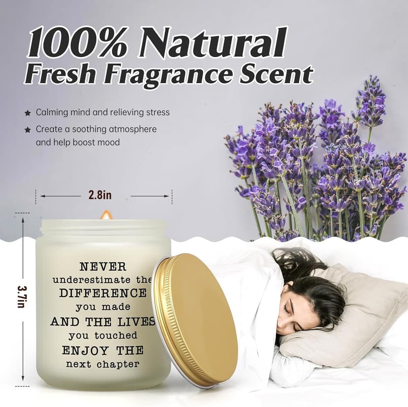 Goodbye Gifts for Coworkers, Retirement Gifts for Women, Going Away Farewell Moving Away Gift for Friends Teachers, Inspirational Gift, Lavender Candle