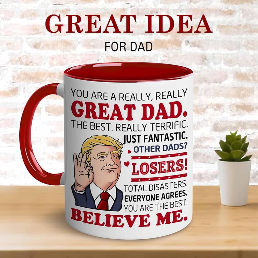 BECHUSKY Dad Gifts - Happy Birthday Dads - Best Dad Ever Cup - Dads Coffee Mug from Daughter, Son, Child - Fathers Day, Christmas, Birthday Gifts for Fathers, Papa, Daddy - Father Present Ideas
