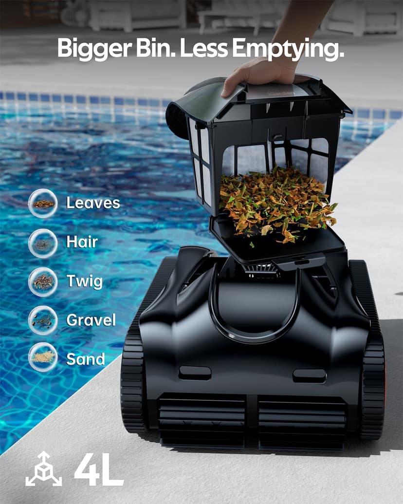(2025 Upgrade) iGarden Pool Cleaner K36, Cordless Pool Vacuum Robot for Inground & Above Ground Pools, Smart Navigation, 220 Min Runtime, Touchscreen, Self-Parking, Cleans Floor, Wall & Waterline