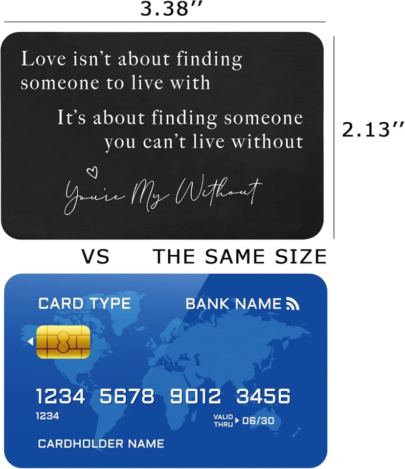 Valentine’s Day Gift for Boyfriend Husband Hubby Fiancé From Girlfriend Wife-Sentimental Engraved Wallet Insert Card Decor -Love Isn't About Finding Someone-Wedding Christmas Birthday Gifts for Men