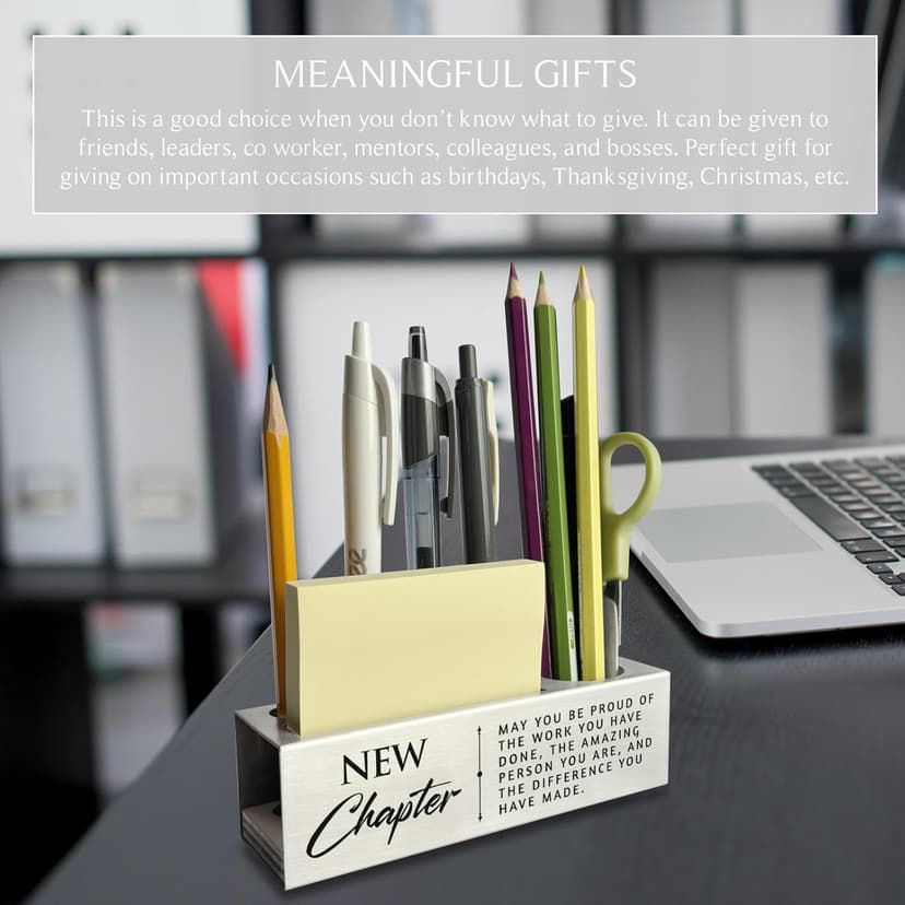 akeke New Chapter Gifts for Women, Job Promotion Gifts, New Beginnings Gifts for Coworkers, Appreciation Thank You Coworker Leaving Gifts New Job Moving Away Pencil Holders & Pen Holders ASB65
